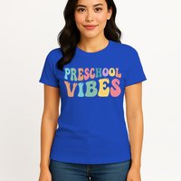 Preschool Vibes Retro 80s Pre School Womens T-Shirt