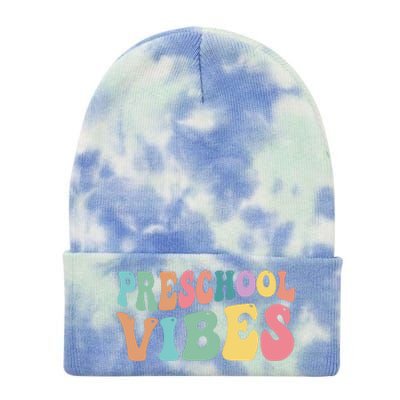 Preschool Vibes Retro 80s Pre School Tie Dye 12in Knit Beanie