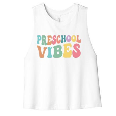 Preschool Vibes Retro 80s Pre School Women's Racerback Cropped Tank