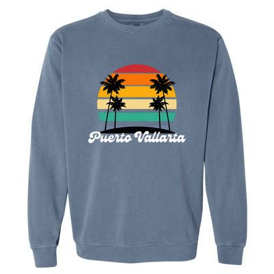 Puerto Vallarta Retro Vintage 70s 80s Beach Summer Sun Fun Garment-Dyed Sweatshirt