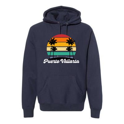 Puerto Vallarta Retro Vintage 70s 80s Beach Summer Sun Fun Premium Hoodie