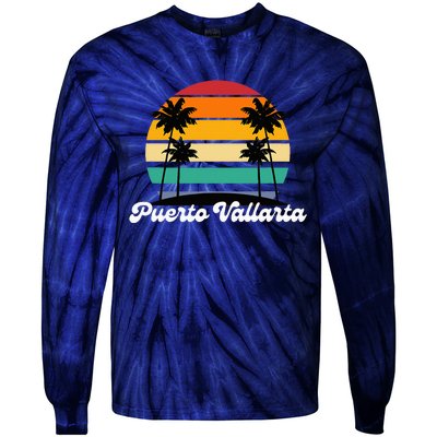 Puerto Vallarta Retro Vintage 70s 80s Beach Summer Sun Fun Tie-Dye Long Sleeve Shirt