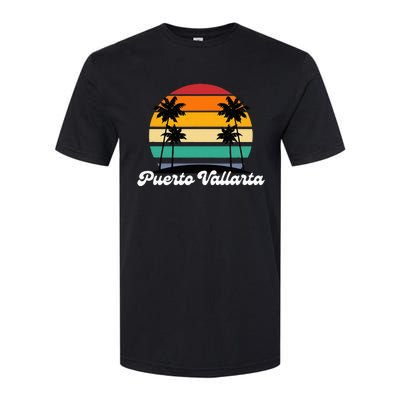 Puerto Vallarta Retro Vintage 70s 80s Beach Summer Sun Fun Softstyle CVC T-Shirt