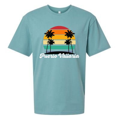 Puerto Vallarta Retro Vintage 70s 80s Beach Summer Sun Fun Sueded Cloud Jersey T-Shirt