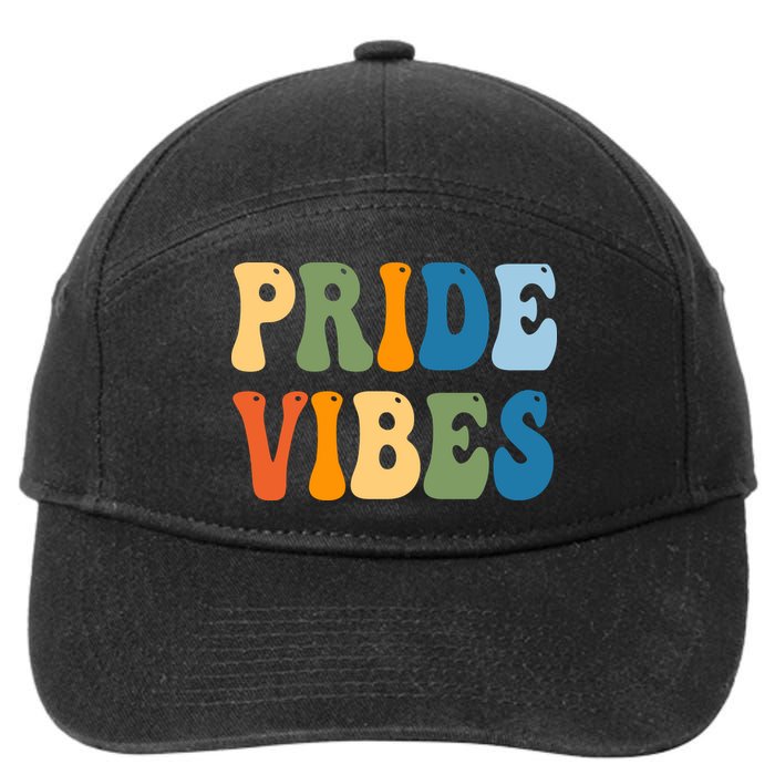 Prides Vibes Retro LGBTQ 7-Panel Snapback Hat