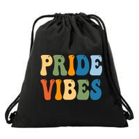 Prides Vibes Retro LGBTQ Drawstring Bag