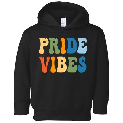 Prides Vibes Retro LGBTQ Toddler Hoodie