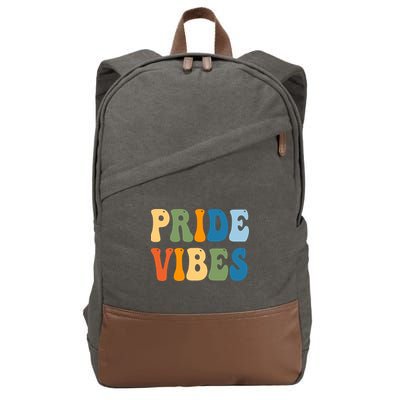 Prides Vibes Retro LGBTQ Cotton Canvas Backpack
