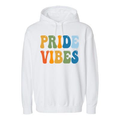 Prides Vibes Retro LGBTQ Garment-Dyed Fleece Hoodie