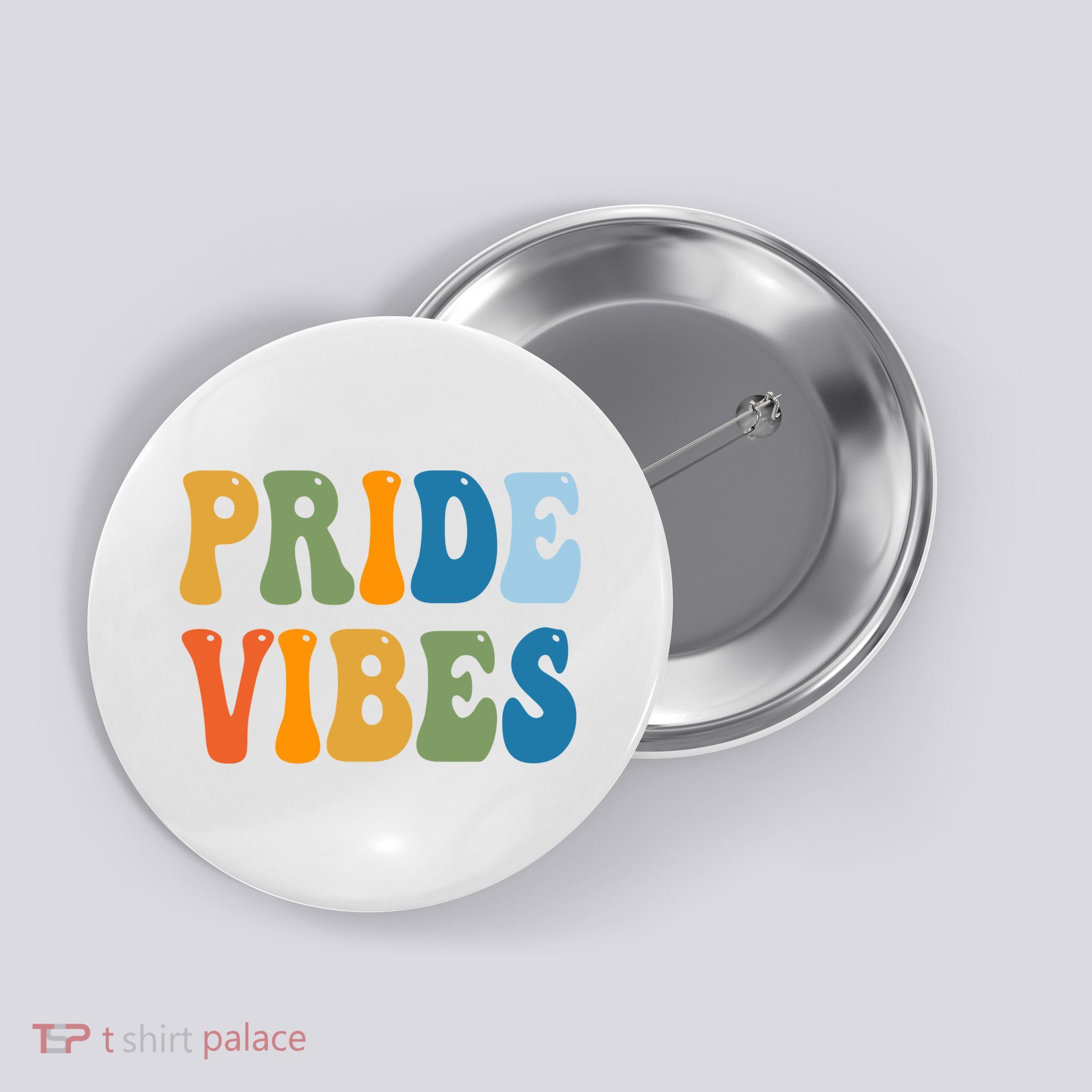 Prides Vibes Retro LGBTQ Button