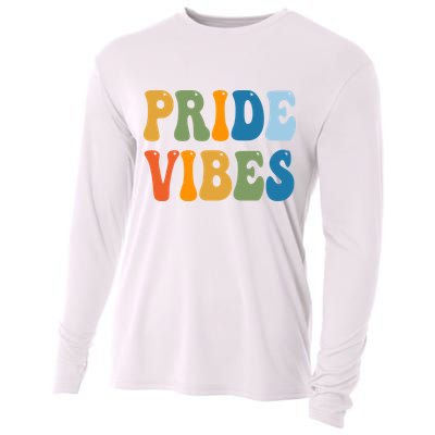 Prides Vibes Retro LGBTQ Cooling Performance Long Sleeve Crew