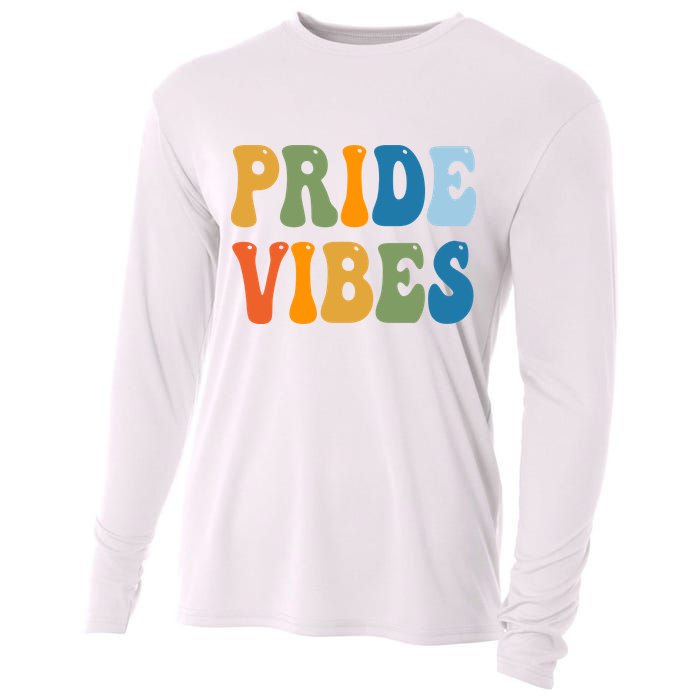 Prides Vibes Retro LGBTQ Cooling Performance Long Sleeve Crew