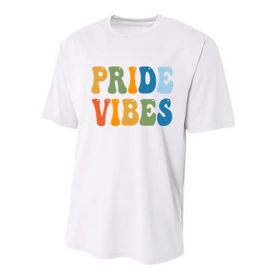 Prides Vibes Retro LGBTQ Youth Performance Sprint T-Shirt