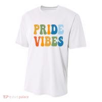 Prides Vibes Retro LGBTQ Youth Performance Sprint T-Shirt