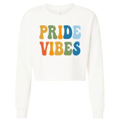 Prides Vibes Retro LGBTQ Cropped Pullover Crew