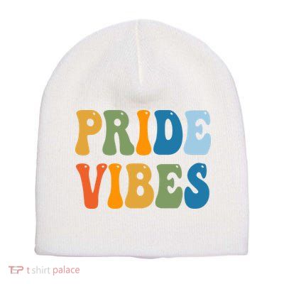 Prides Vibes Retro LGBTQ Short Acrylic Beanie