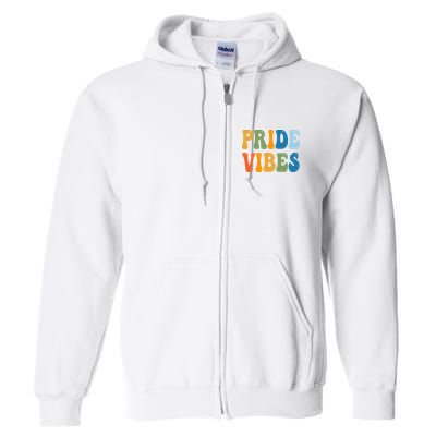 Prides Vibes Retro LGBTQ Full Zip Hoodie