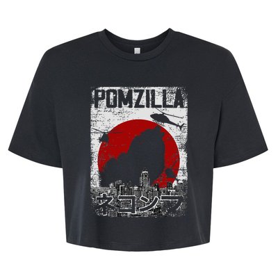 Pomzilla Vintage Retro Pomeranian Dog Bella+Canvas Jersey Crop Tee