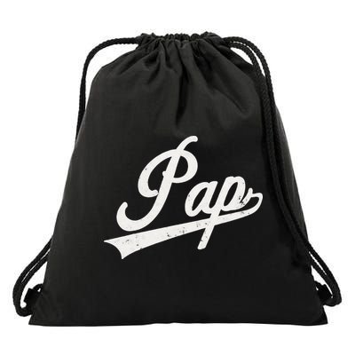 Pap Vintage Retro Style Father’s day gift for Pap Grandpa Drawstring Bag