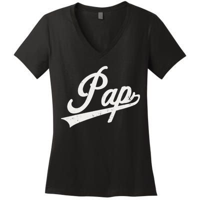 Pap Vintage Retro Style Father’s day gift for Pap Grandpa Women's V-Neck T-Shirt