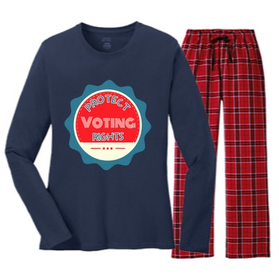 Protect Voting Rights Women's Long Sleeve Flannel Pajama Set 