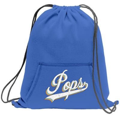 Pops Vintage Retro Style Father’s Day Gift For Papa Grandpa Meaningful Gift Sweatshirt Cinch Pack Bag