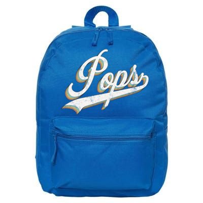 Pops Vintage Retro Style Father’s Day Gift For Papa Grandpa Meaningful Gift 16 in Basic Backpack