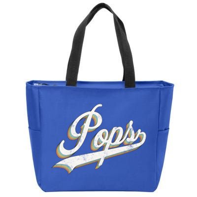 Pops Vintage Retro Style Father’s Day Gift For Papa Grandpa Meaningful Gift Zip Tote Bag