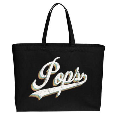 Pops Vintage Retro Style Father’s Day Gift For Papa Grandpa Meaningful Gift Cotton Canvas Jumbo Tote