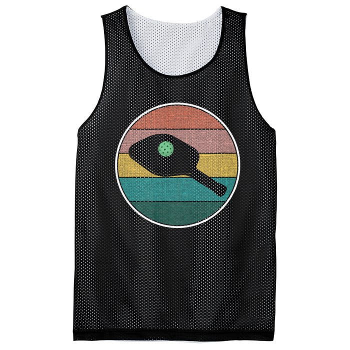 Pickleball Vintage Retro Sunset Ball Funny Pickleball Joke Mesh Reversible Basketball Jersey Tank