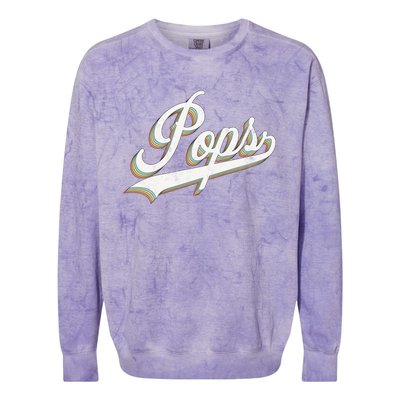 Pops Vintage Retro Style Father’s Day Gift For Papa Grandpa Gift Colorblast Crewneck Sweatshirt