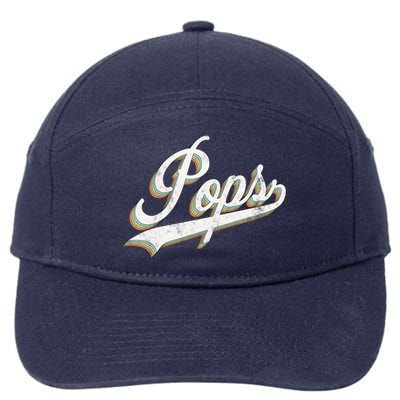 Pops Vintage Retro Style Father’s Day Gift For Papa Grandpa Gift 7-Panel Snapback Hat