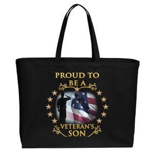 Proud Veteran Son Thank You Veterans Great Gift Cotton Canvas Jumbo Tote