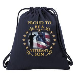 Proud Veteran Son Thank You Veterans Great Gift Drawstring Bag