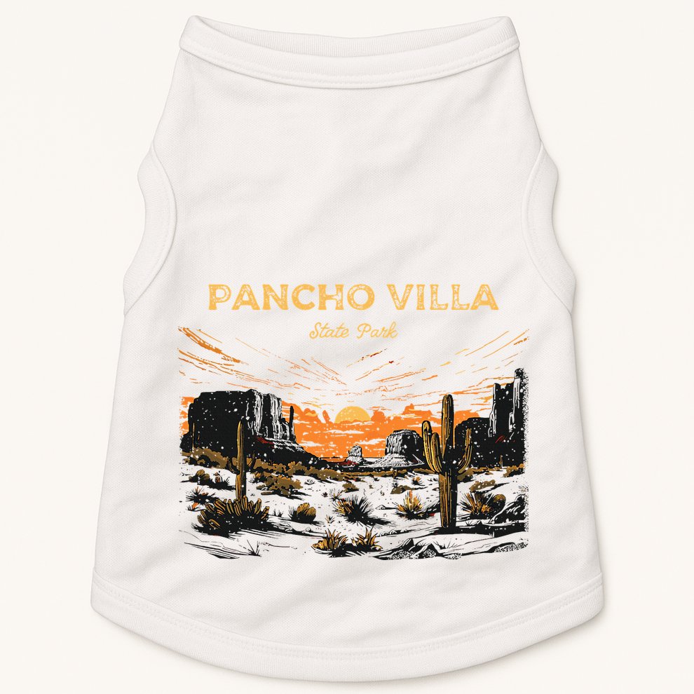 Pancho Villa State Park New Mexico Retro Vintage Doggie Tank