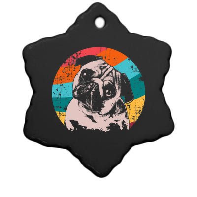 Pug Vintage Style Meaningful Gift Idea Ceramic Star Ornament