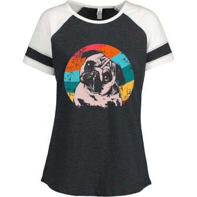 Pug Vintage Style Meaningful Gift Idea Enza Ladies Jersey Colorblock Tee