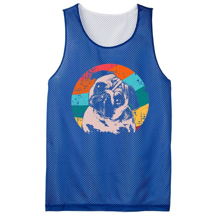 Pug Vintage Style Meaningful Gift Idea Mesh Reversible Basketball Jersey Tank