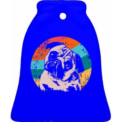 Pug Vintage Style Meaningful Gift Idea Ceramic Bell Ornament