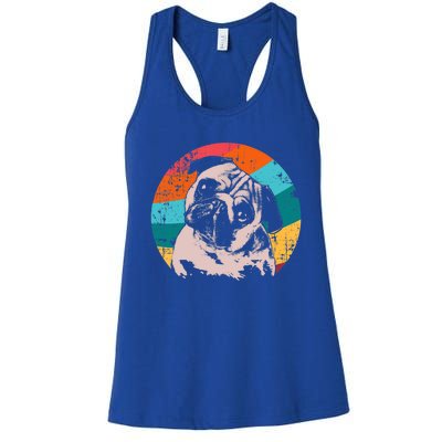 Pug Vintage Style Meaningful Gift Idea Women's Racerback Tank