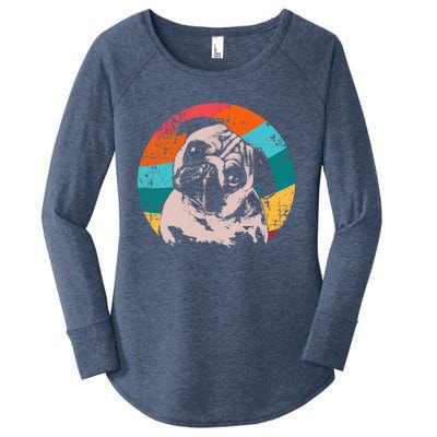 Pug Vintage Style Meaningful Gift Idea Women's Perfect Tri Tunic Long Sleeve Shirt