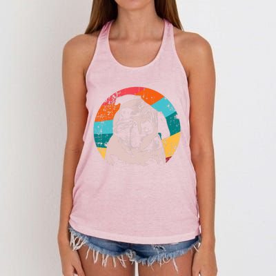 Pug Vintage Style Meaningful Gift Idea Women's Knotted Racerback Tank