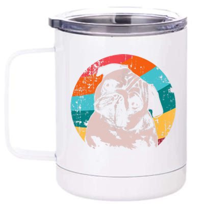 Pug Vintage Style Meaningful Gift Idea 12 oz Stainless Steel Tumbler Cup