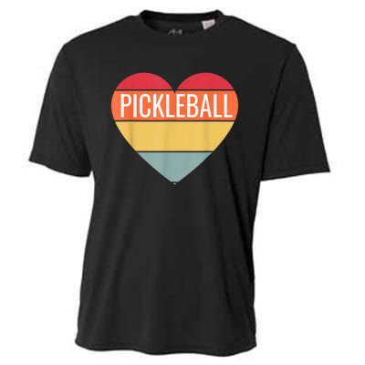 Pickleball Vintage Sunshine Heart Pickle Stuff Design Cooling Performance Crew T-Shirt