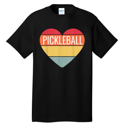 Pickleball Vintage Sunshine Heart Pickle Stuff Design Tall T-Shirt