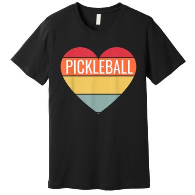 Pickleball Vintage Sunshine Heart Pickle Stuff Design Premium T-Shirt