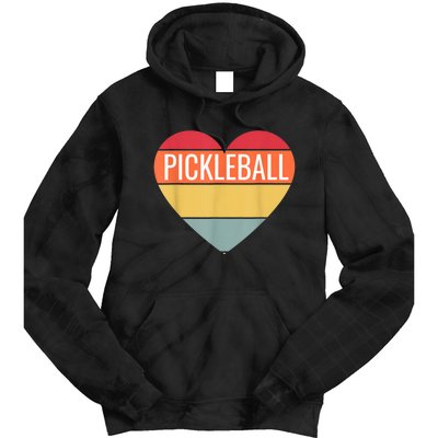 Pickleball Vintage Sunshine Heart Pickle Stuff Design Tie Dye Hoodie