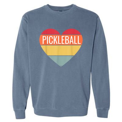 Pickleball Vintage Sunshine Heart Pickle Stuff Design Garment-Dyed Sweatshirt