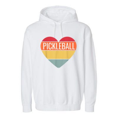 Pickleball Vintage Sunshine Heart Pickle Stuff Design Garment-Dyed Fleece Hoodie