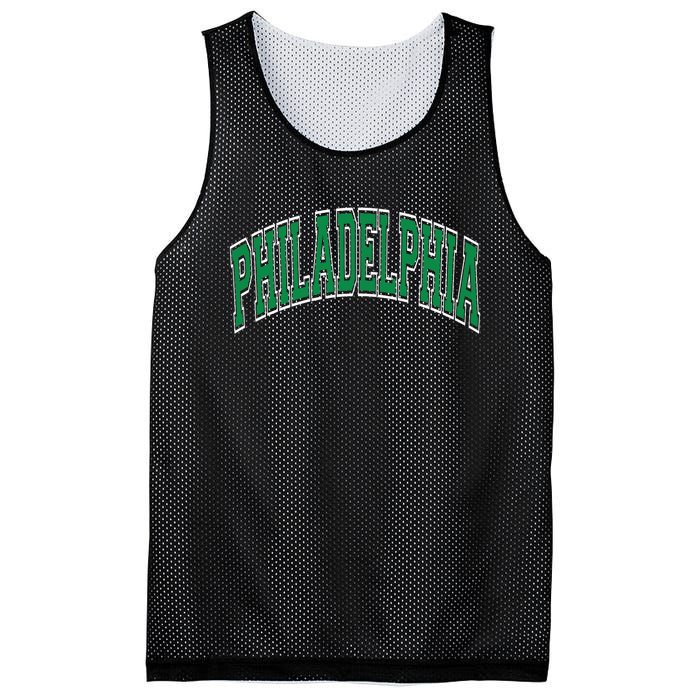 Philadelphia Varsity Style Green Text Mesh Reversible Basketball Jersey Tank